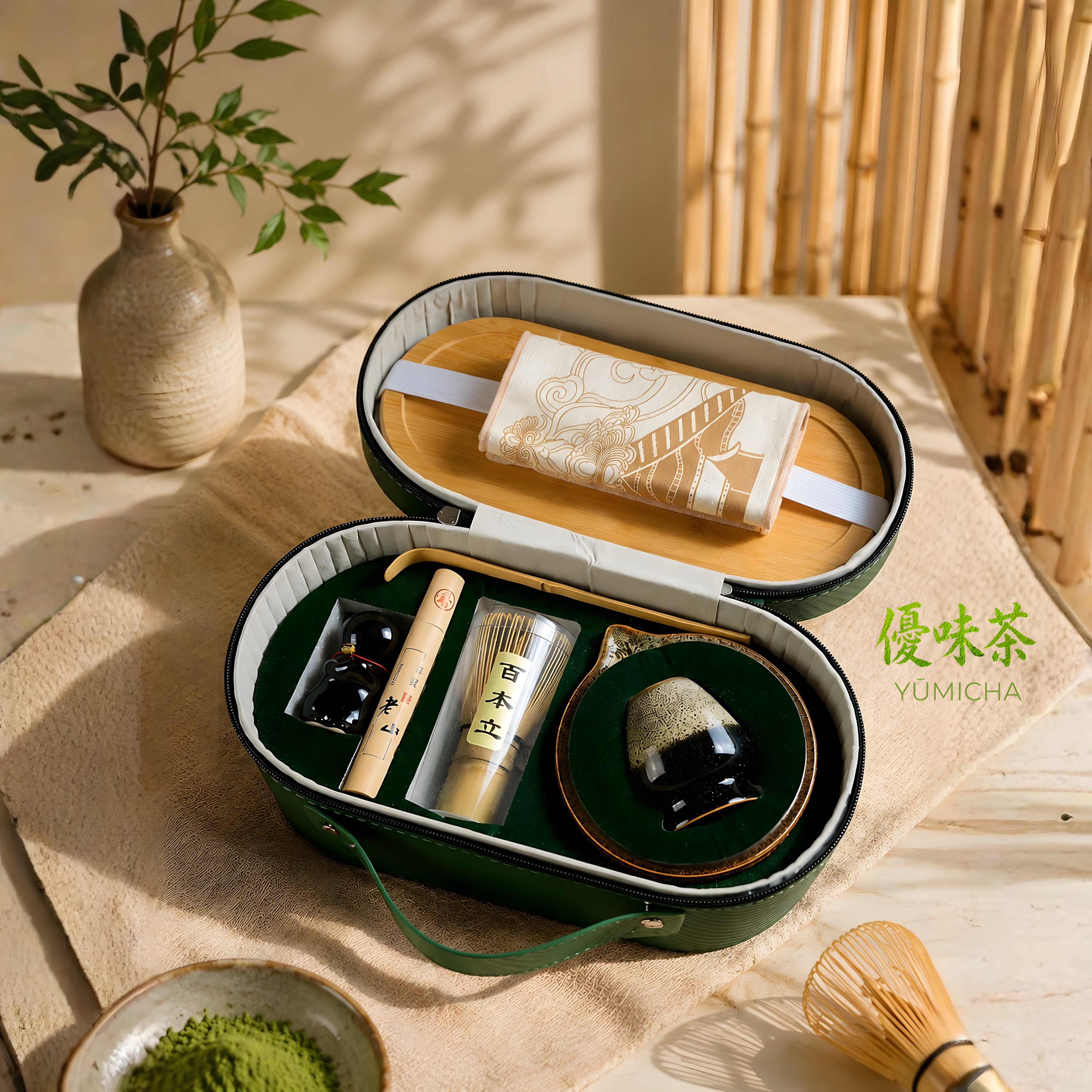 YŪMICHA – KIT Matcha Japonais 10 pièces Noir Lotus