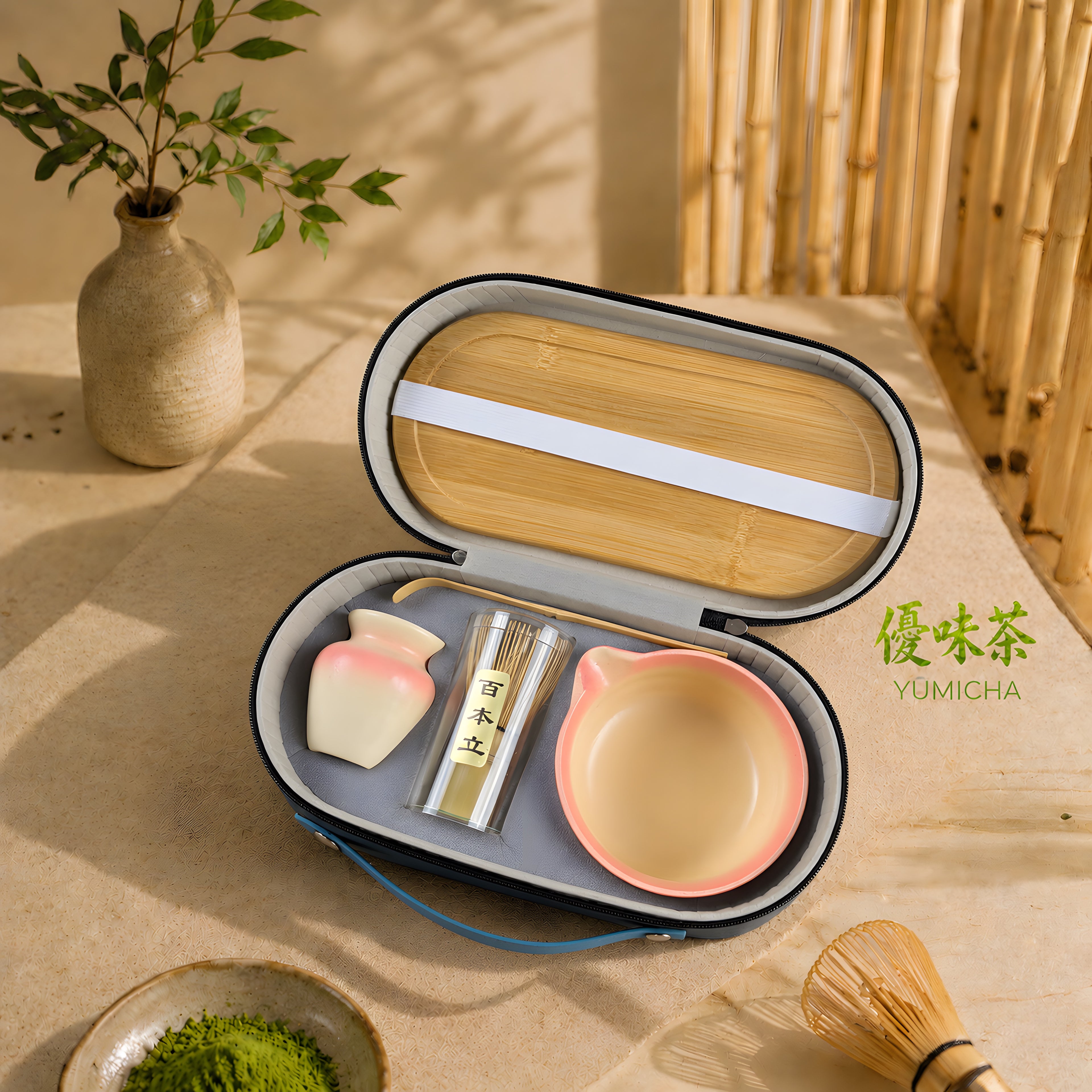YŪMICHA – KIT Matcha Japonais 7 pièces Bleu Céleste