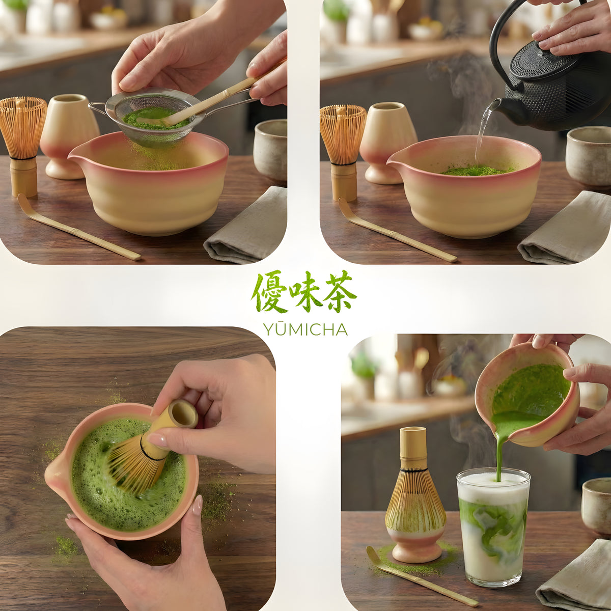 YŪMICHA – KIT Matcha Japonais 7 pièces Bleu Céleste