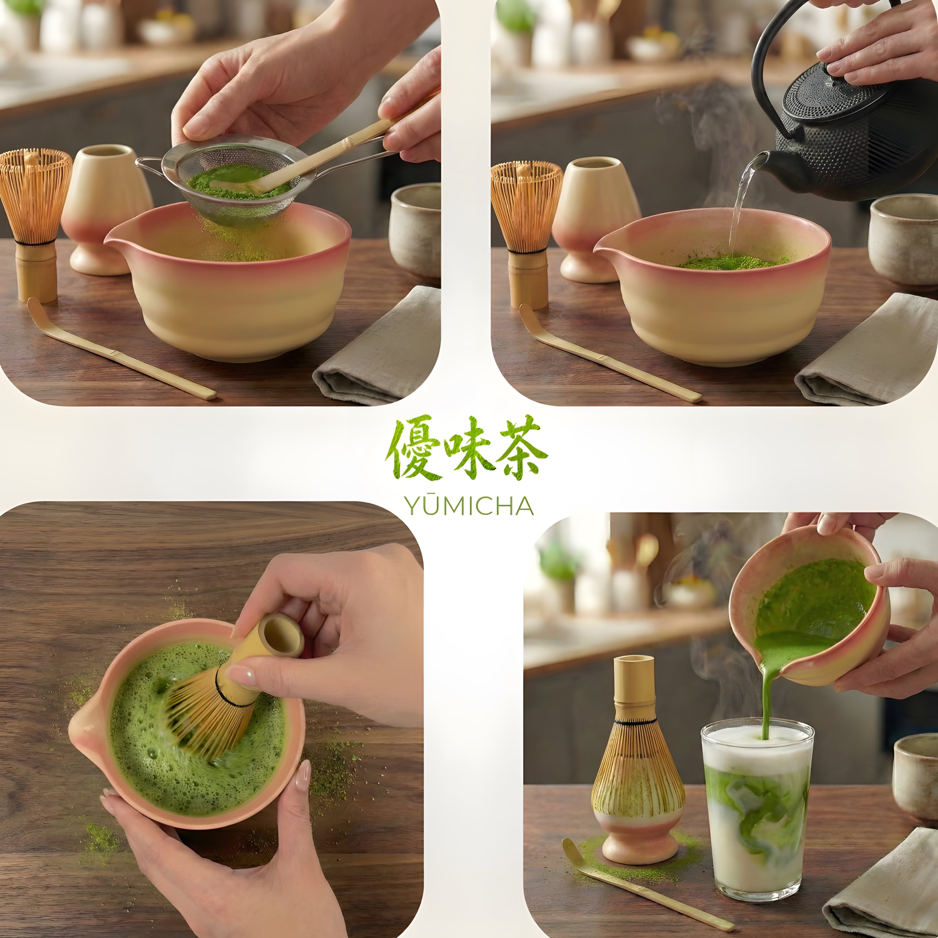 YŪMICHA – KIT Matcha Japonais 7 pièces Bleu Céleste