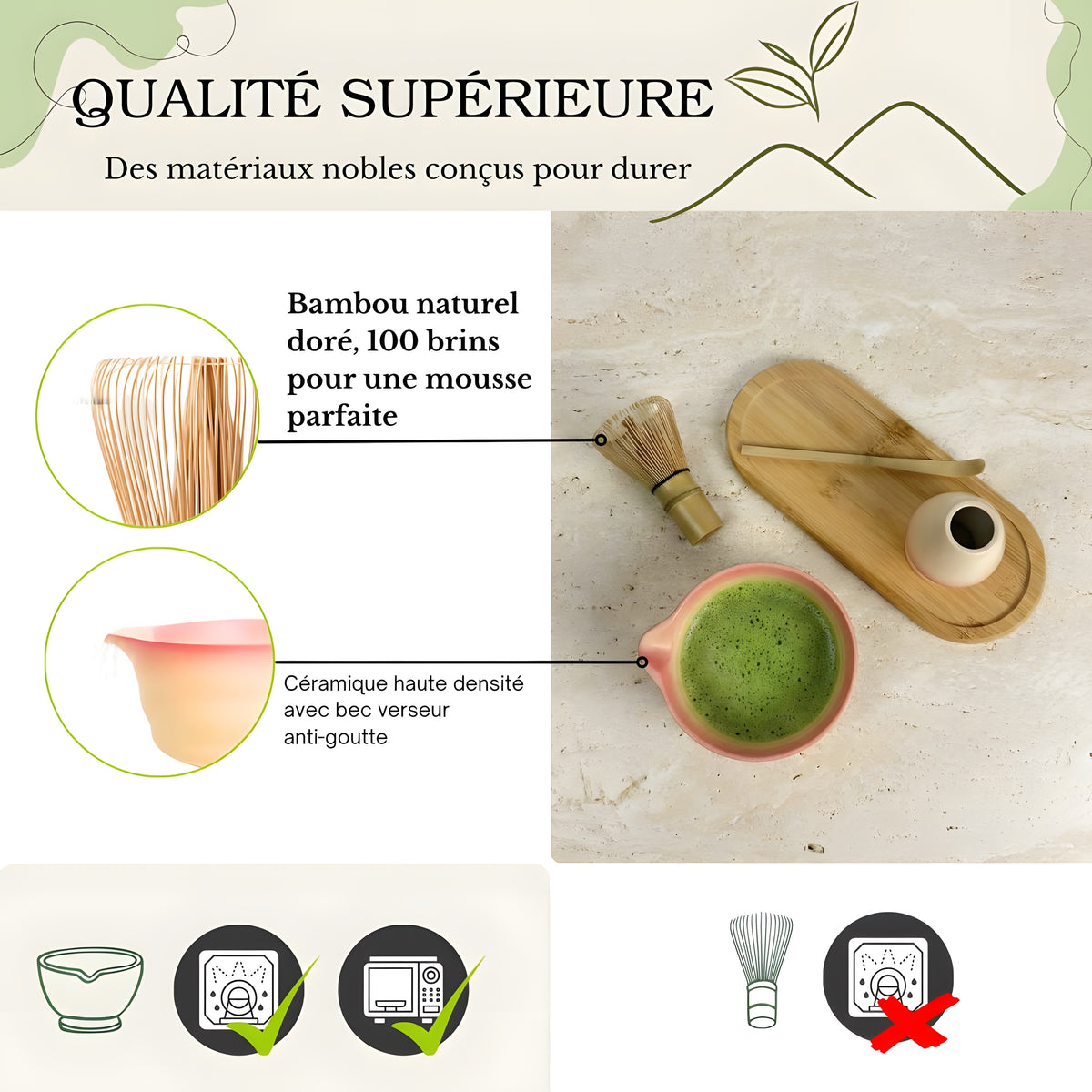 YŪMICHA – KIT Matcha Japonais 7 pièces Bleu Céleste