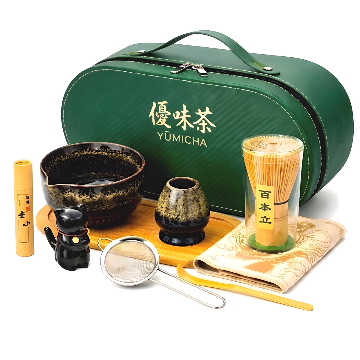 YŪMICHA – KIT Matcha Japonais 10 pièces Noir Lotus