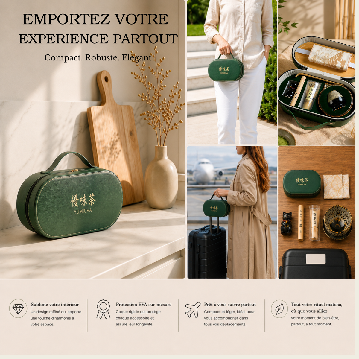 YŪMICHA – KIT Matcha Japonais 10 pièces Noir Lotus