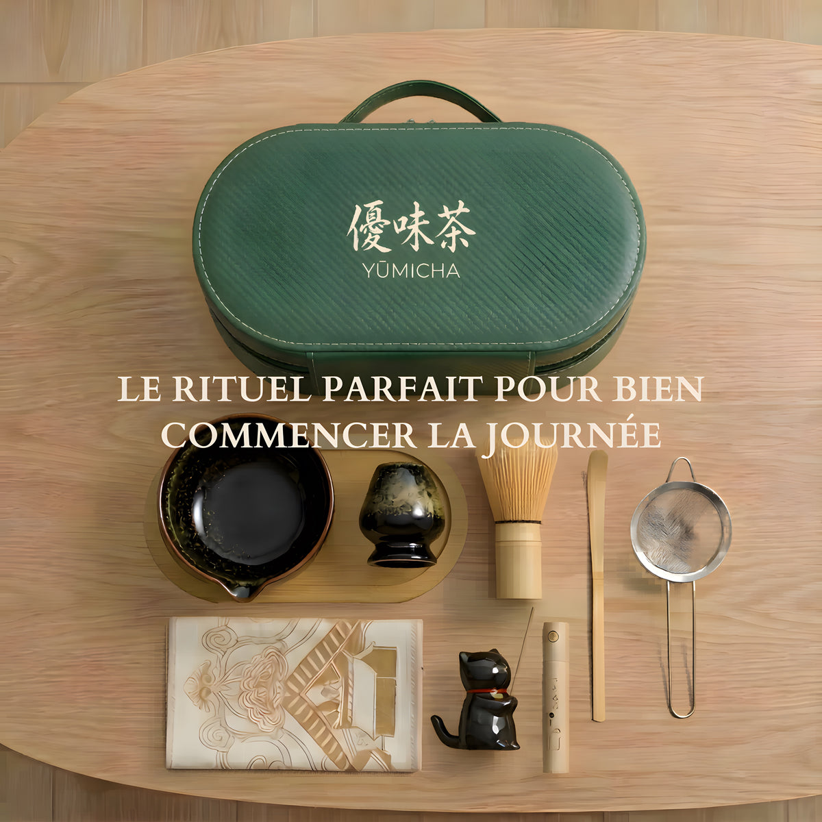 YŪMICHA – KIT Matcha Japonais 10 pièces Noir Lotus